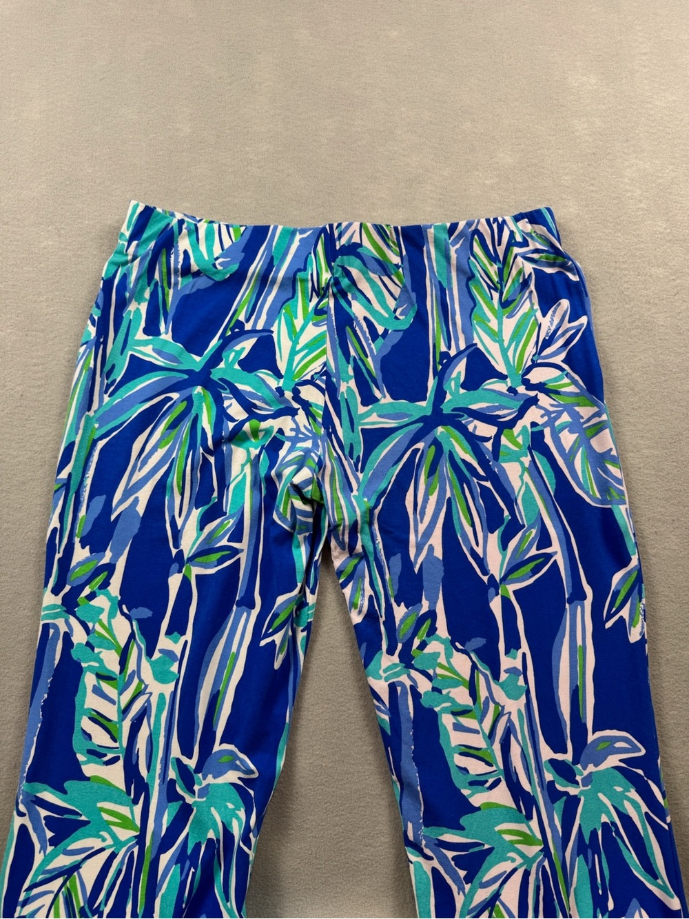 Lilly Pulitzer Georgia May Beach Pant Tropical Palazzo Wide Leg Large Blue Green - Picture 4 of 14